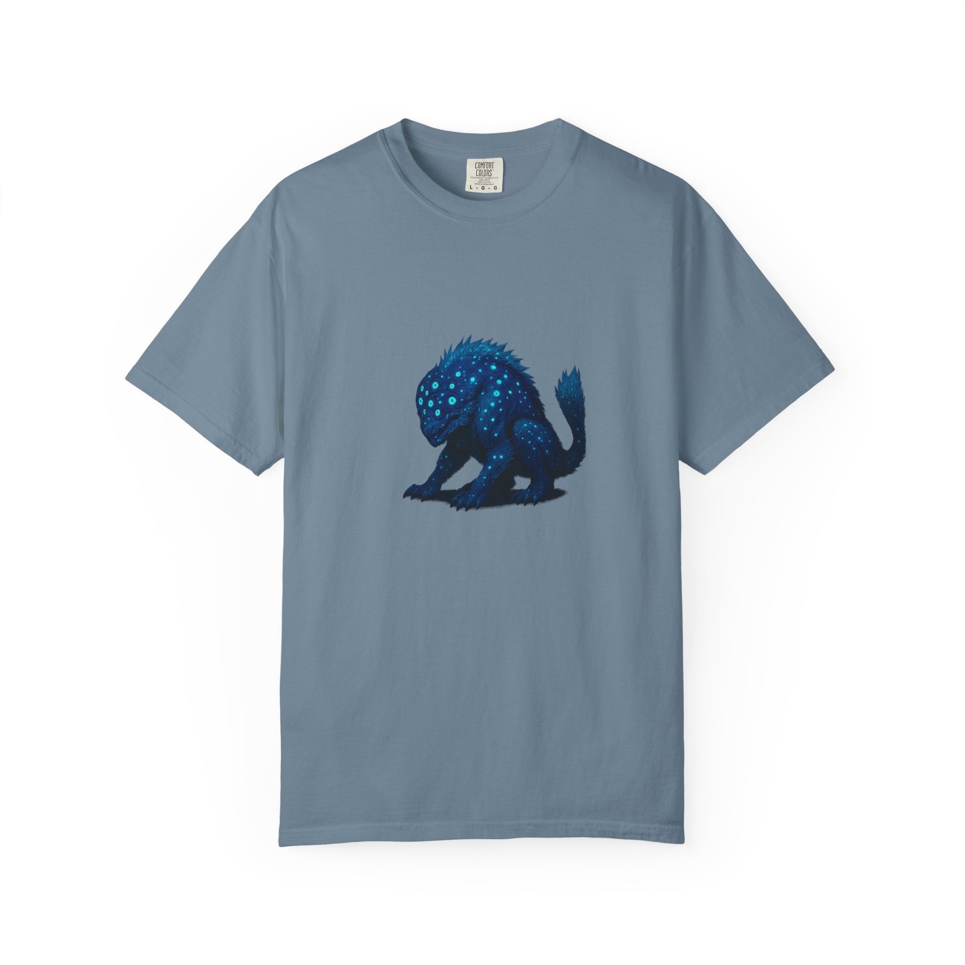 Alien creature glowing fantasy beast T-shirt, sci-fi monster graphic design – Basic Raven Apparel