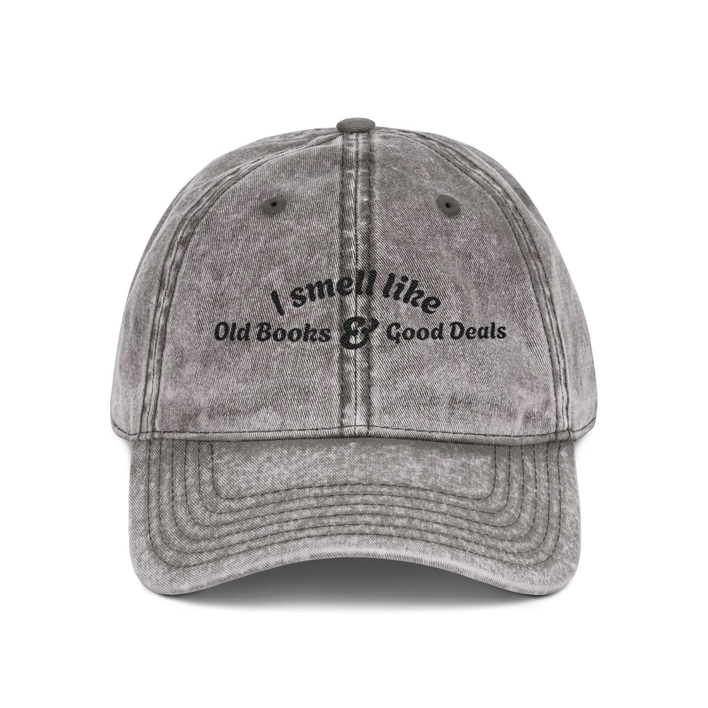 Embroidered vintage cap, distressed baseball hat with gothic lettering – Basic Raven Apparel