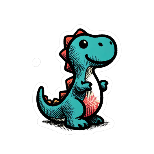 Little Dino vinyl decal, cute cartoon dinosaur fantasy sticker – Basic Raven Apparel