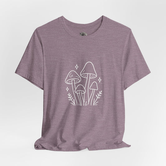 Fungi and ferns T-shirt, botanical mushrooms and fern fantasy artwork – Basic Raven Apparel
