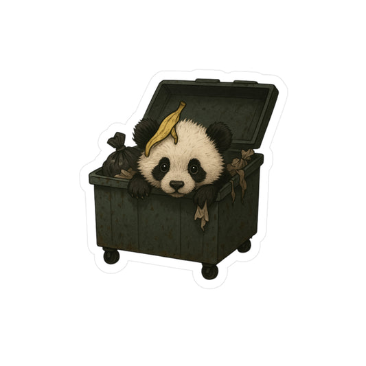Cute Trashy Panda vinyl decal, funny raccoon trash can sticker – Basic Raven Apparel
