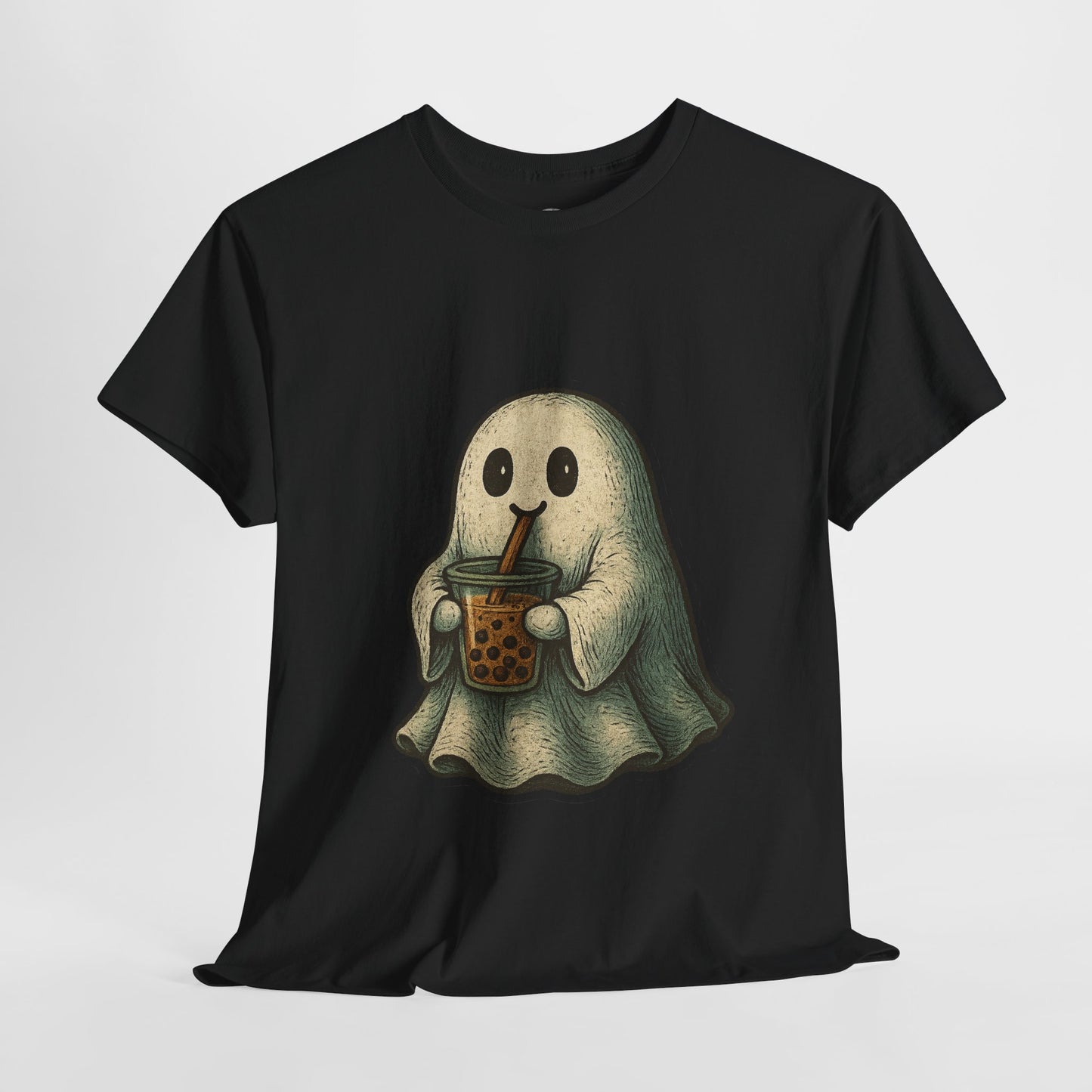 Sweet Ghost T-shirt, cute Halloween ghost holding candy bucket – Basic Raven Apparel