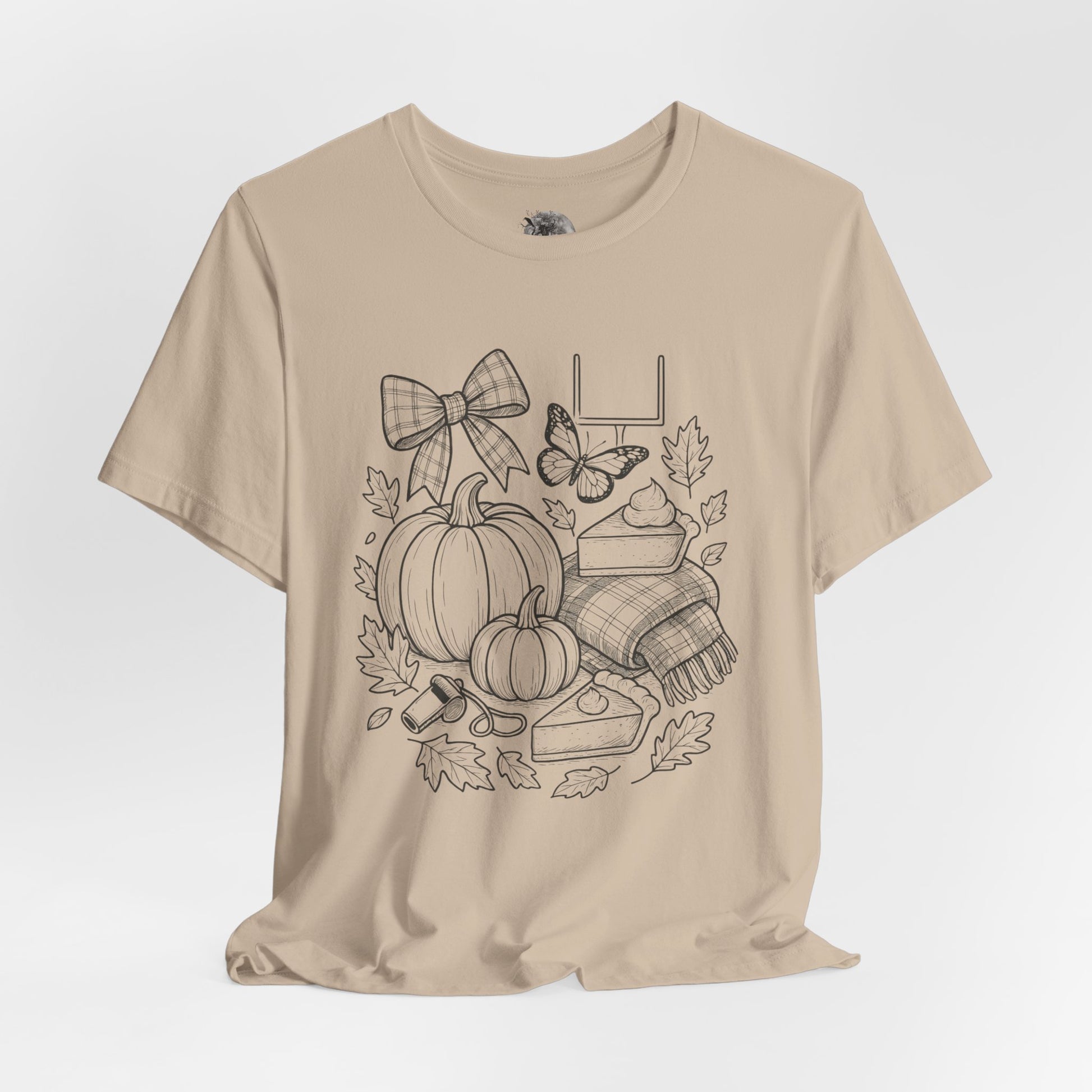 For the Love of Fall T-shirt, autumn pumpkin and leaf seasonal artwork – Basic Raven Apparel