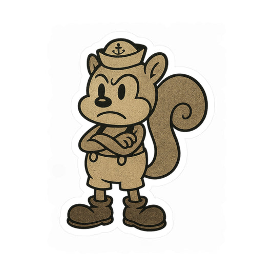 Un-happy Squirrel vinyl decal, funny cartoon squirrel sticker design – Basic Raven Apparel