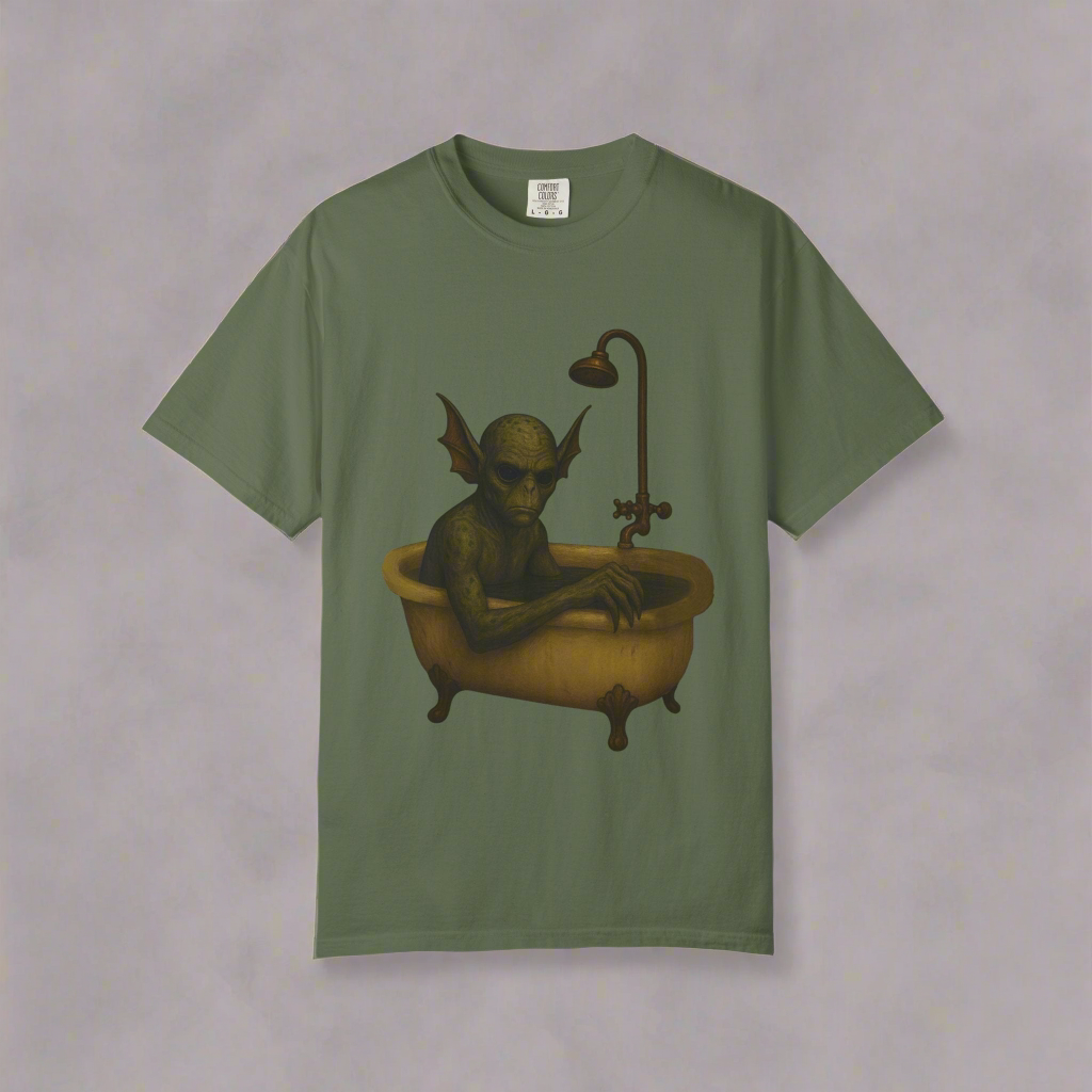 Swamp and Suds Halloween T-shirt, spooky swamp monster with beer graphic – Basic Raven Apparel