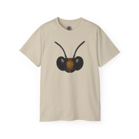 Bee eyes graphic T-shirt, surreal insect artwork with fantasy design – Basic Raven Apparel