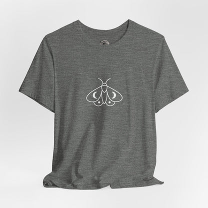 Moon Moth T-shirt, mystical moth design with crescent moon fantasy art – Basic Raven Apparel