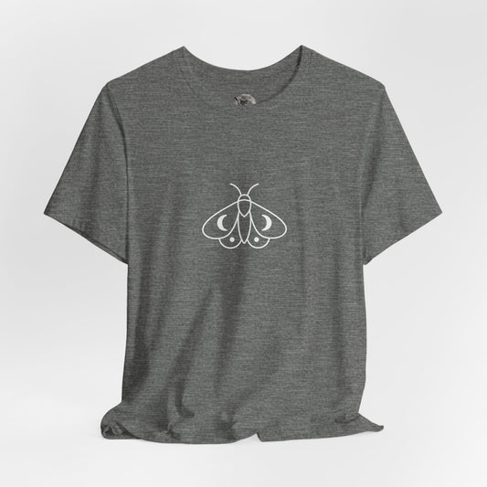 Moon Moth T-shirt, mystical moth design with crescent moon fantasy art – Basic Raven Apparel