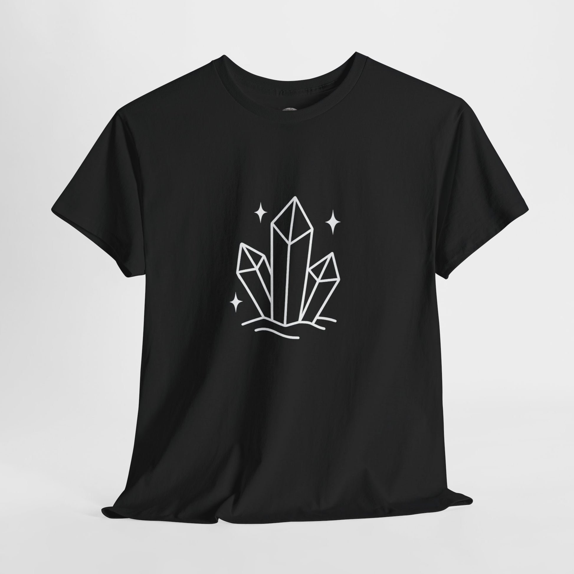 Mystical crystals T-shirt, magical crystal cluster fantasy line art – Basic Raven Apparel