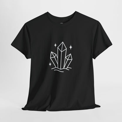 Mystical crystals T-shirt, magical crystal cluster fantasy line art – Basic Raven Apparel