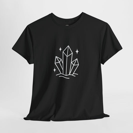 Mystical crystals T-shirt, magical crystal cluster fantasy line art – Basic Raven Apparel