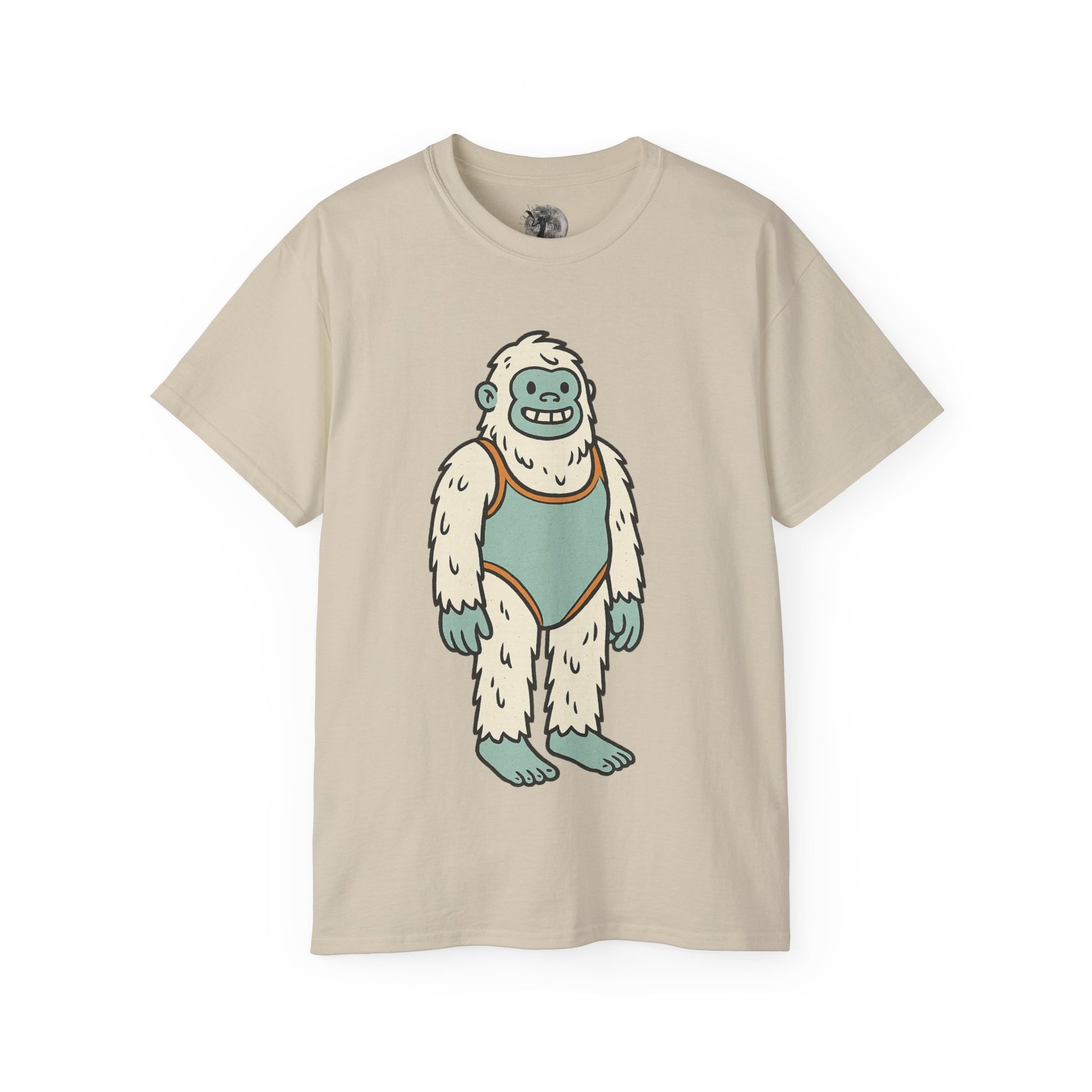 Yeti in a Suit T-shirt, funny cartoon abominable snowman graphic design – Basic Raven Apparel