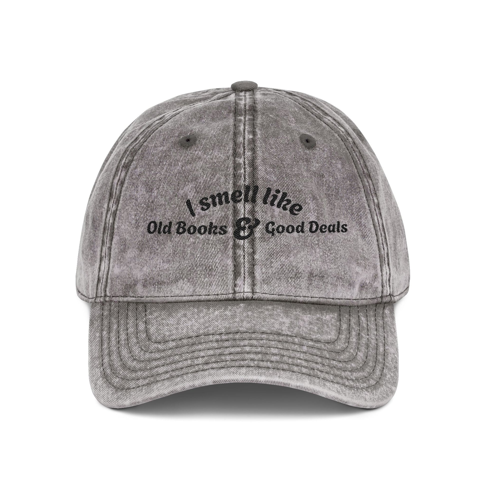 Embroidered vintage cap, distressed baseball hat with gothic lettering – Basic Raven Apparel