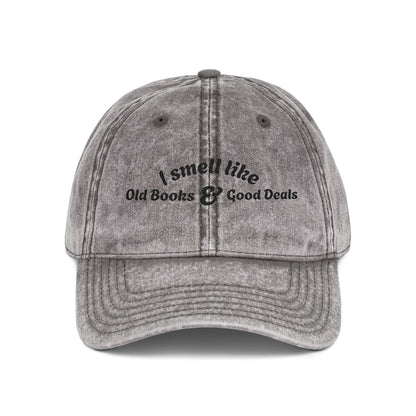 Embroidered vintage cap, distressed baseball hat with gothic lettering – Basic Raven Apparel