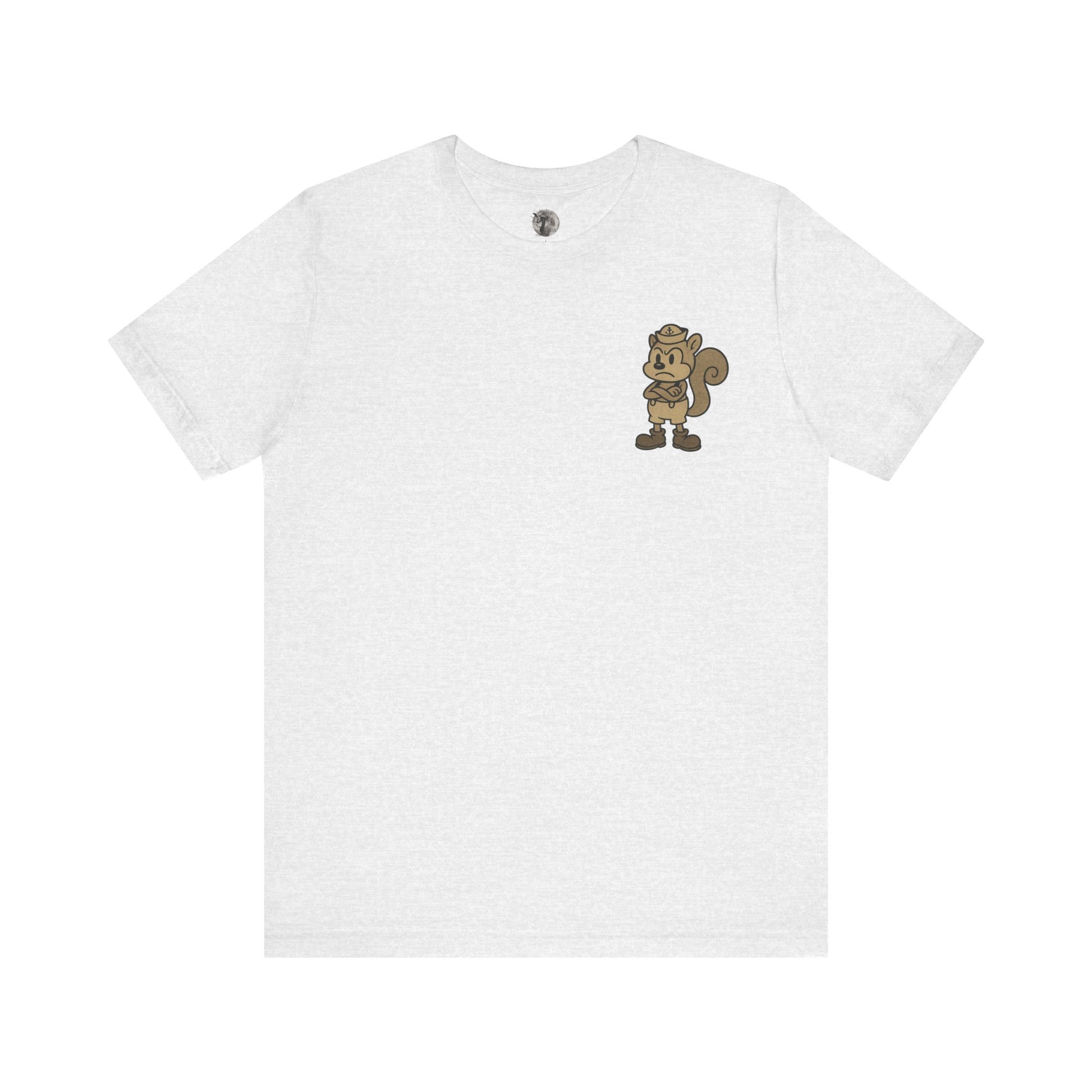 Un-happy squirrel T-shirt, humorous cartoon squirrel artwork in brown – Basic Raven Apparel