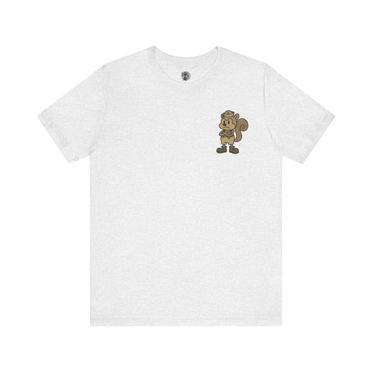 Un-happy squirrel T-shirt, humorous cartoon squirrel artwork in brown – Basic Raven Apparel