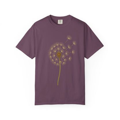 Dandelion dream T-shirt, soft fantasy floral design with blowing seeds – Basic Raven Apparel