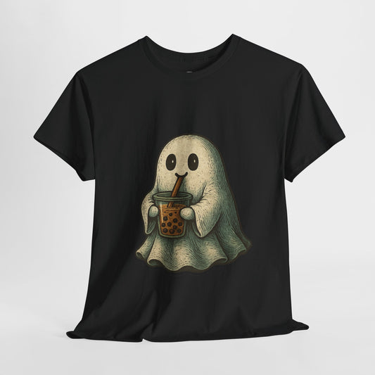 Sweet Ghost T-shirt, cute Halloween ghost holding candy bucket – Basic Raven Apparel